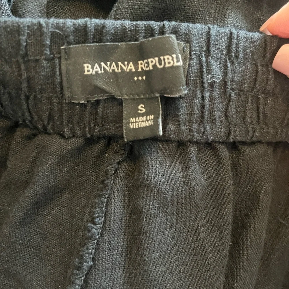 Banana‎ Republic Black Linen Blend Cargo Lightweight Joggers Size Small